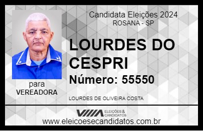 Candidato LOURDES DO CESPRI 2024 - ROSANA - Eleições