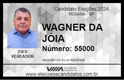 Candidato WAGNER DA JÓIA 2024 - ROSANA - Eleições