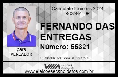 Candidato FERNANDO DAS ENTREGAS 2024 - ROSANA - Eleições