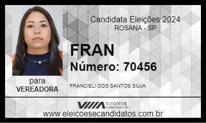 Candidato FRAN 2024 - ROSANA - Eleições