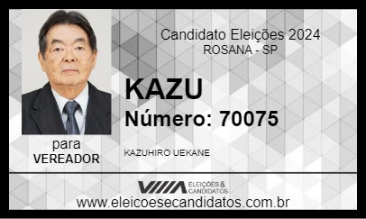 Candidato KAZU 2024 - ROSANA - Eleições