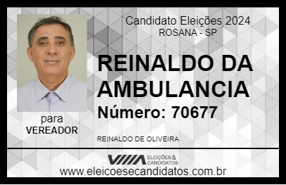 Candidato REINALDO DA AMBULANCIA 2024 - ROSANA - Eleições