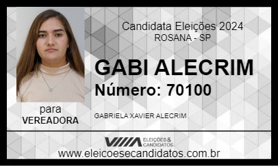 Candidato GABI ALECRIM 2024 - ROSANA - Eleições