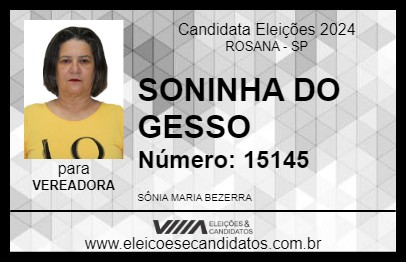 Candidato SONINHA DO GESSO 2024 - ROSANA - Eleições