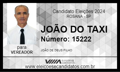 Candidato JOÃO DO TAXI 2024 - ROSANA - Eleições