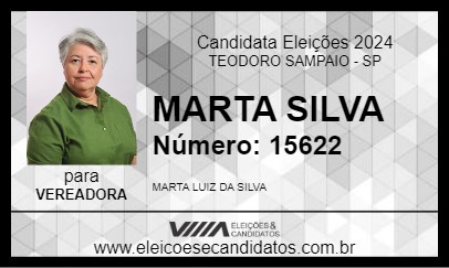 Candidato MARTA SILVA 2024 - TEODORO SAMPAIO - Eleições