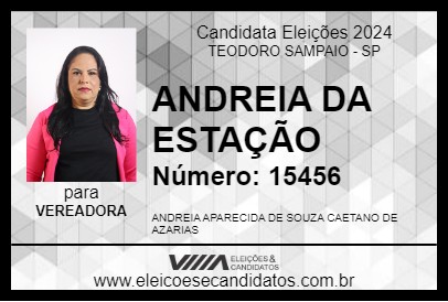 Candidato ANDREIA DA ESTAÇÃO 2024 - TEODORO SAMPAIO - Eleições