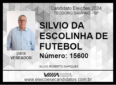 Candidato SILVIO DA ESCOLINHA DE FUTEBOL 2024 - TEODORO SAMPAIO - Eleições