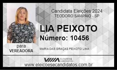 Candidato LIA PEIXOTO 2024 - TEODORO SAMPAIO - Eleições