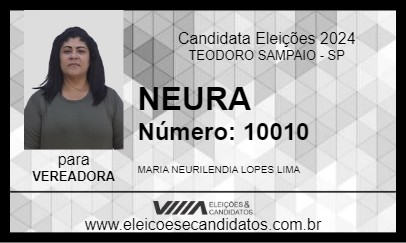 Candidato NEURA 2024 - TEODORO SAMPAIO - Eleições