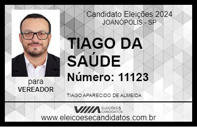 Candidato TIAGO DE ALMEIDA 2024 - JOANÓPOLIS - Eleições