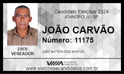 Candidato JOÃO CARVÃO 2024 - JOANÓPOLIS - Eleições