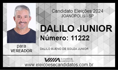 Candidato DALILO JUNIOR 2024 - JOANÓPOLIS - Eleições