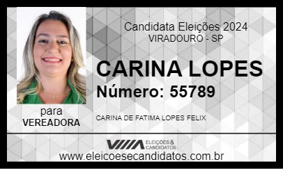 Candidato CARINA LOPES 2024 - VIRADOURO - Eleições