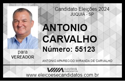 Candidato ANTONIO CARVALHO 2024 - JUQUIÁ - Eleições