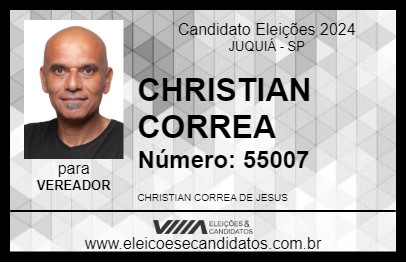 Candidato CHRISTIAN CORREA 2024 - JUQUIÁ - Eleições