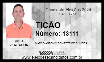 Candidato TICÃO 2024 - SALES - Eleições