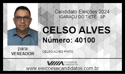 Candidato CELSO ALVES 2024 - IGARAÇU DO TIETÊ - Eleições