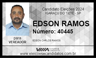 Candidato EDSON RAMOS 2024 - IGARAÇU DO TIETÊ - Eleições