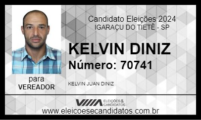 Candidato KELVIN DINIZ 2024 - IGARAÇU DO TIETÊ - Eleições