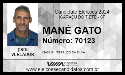 Candidato MANÉ GATO 2024 - IGARAÇU DO TIETÊ - Eleições