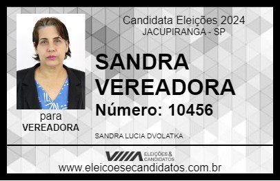 Candidato SANDRA VEREADORA 2024 - JACUPIRANGA - Eleições