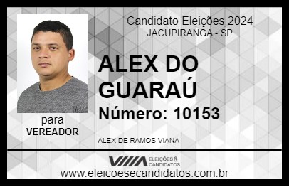 Candidato ALEX DO GUARAÚ 2024 - JACUPIRANGA - Eleições