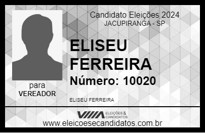 Candidato ELISEU FERREIRA 2024 - JACUPIRANGA - Eleições