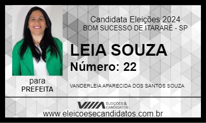 Candidato LEIA SOUZA 2024 - BOM SUCESSO DE ITARARÉ - Eleições