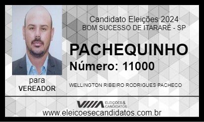 Candidato PACHEQUINHO 2024 - BOM SUCESSO DE ITARARÉ - Eleições