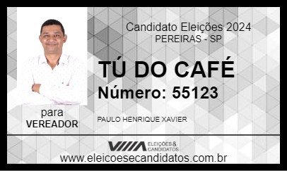 Candidato TÚ DO CAFÉ 2024 - PEREIRAS - Eleições