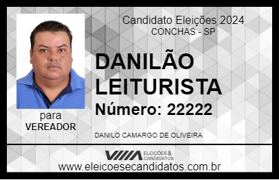 Candidato DANILÃO LEITURISTA 2024 - CONCHAS - Eleições