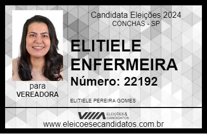 Candidato ELITIELE ENFERMEIRA 2024 - CONCHAS - Eleições