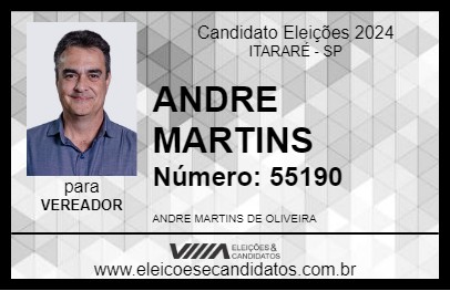 Candidato ANDRE MARTINS 2024 - ITARARÉ - Eleições