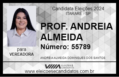 Candidato PROF. ANDREIA ALMEIDA 2024 - ITARARÉ - Eleições