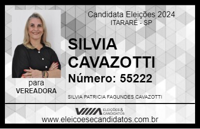 Candidato SILVIA CAVAZOTTI 2024 - ITARARÉ - Eleições