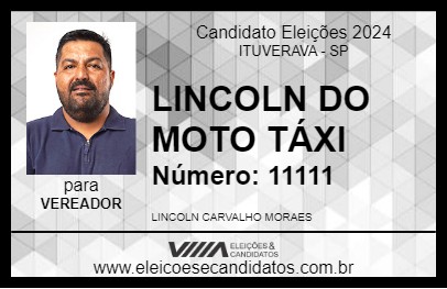 Candidato LINCOLN DO MOTO TÁXI 2024 - ITUVERAVA - Eleições