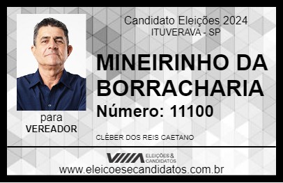 Candidato MINEIRINHO DA BORRACHARIA 2024 - ITUVERAVA - Eleições