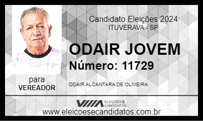 Candidato ODAIR JOVEM 2024 - ITUVERAVA - Eleições