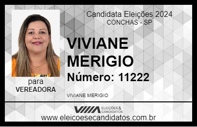 Candidato VIVIANE MERIGIO 2024 - CONCHAS - Eleições