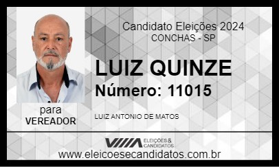 Candidato LUIZ QUINZE 2024 - CONCHAS - Eleições