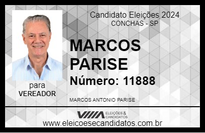 Candidato MARCOS PARISE 2024 - CONCHAS - Eleições