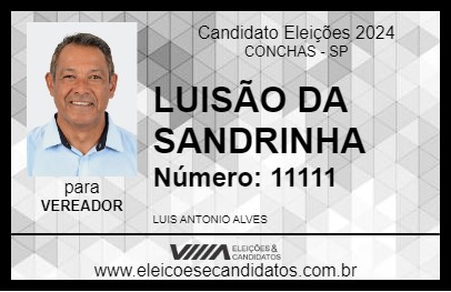 Candidato LUISÃO DA SANDRINHA 2024 - CONCHAS - Eleições