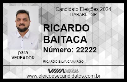 Candidato RICARDO BAITACA 2024 - ITARARÉ - Eleições