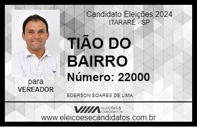 Candidato TIÃO DO BAIRRO 2024 - ITARARÉ - Eleições