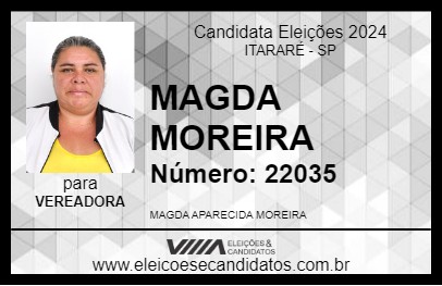 Candidato MAGDA MOREIRA 2024 - ITARARÉ - Eleições