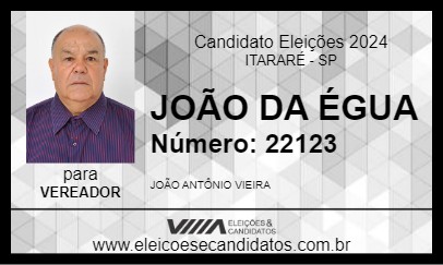 Candidato JOÃO DA ÉGUA 2024 - ITARARÉ - Eleições