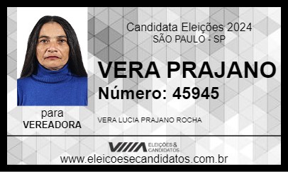 Candidato VERA PRAJANO 2024 - SÃO PAULO - Eleições