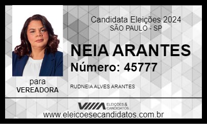 Candidato NEIA ARANTES 2024 - SÃO PAULO - Eleições