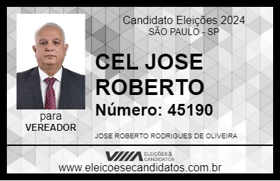 Candidato CORONEL JOSÉ ROBERTO 2024 - SÃO PAULO - Eleições